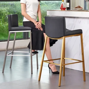 High Quality Modern Luxury Gold Stainless Steel Kitchen Bar Stool for Home Bar and Dining
