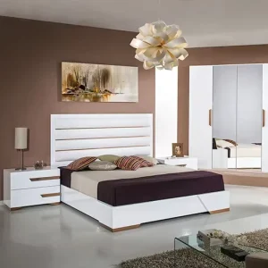 High Quality Modern Minimalist Wooden MDF Storage Double Bed for Hotel Bedroom
