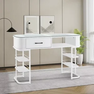 High Quality Modern Minimalist Wooden Nail Tech Manicure Table Acetone Resistant Super Durable 1 Year Guarantee Commercial