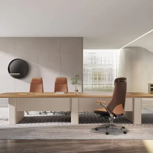 High Quality Modern Solid Wood Eco Friendly Durable Conference Table 8 10 Person Modular Office Desk Coworking Office Furniture