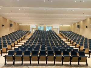 High Quality Modern Style Auditorium Chairs Foshan Theatre Seat with Writing Pad for Conference Hall Church Waiting Room
