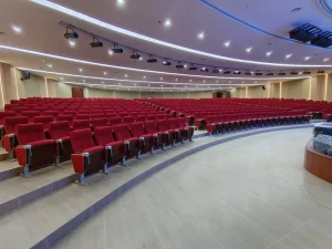 High Quality Modern Style Theater Cinema Chairs Theatre Seat Writing Pad Foldable Fabric for Conference Hall Church