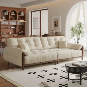 High Quality Modern Three Seat Sherpa Sectional Sofa Set New Arrival Square Living Room Furniture Sponge Home