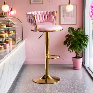 High Quality Modern bar Stool High Chair bar Stool High Chair Elegant with Footrest Metal Base