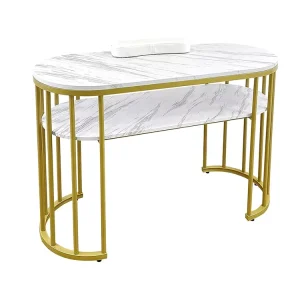 High Quality Nail Desk Workstation Modern Marbling Texture Salon Nail Station Manicure Tables for Living Room Use