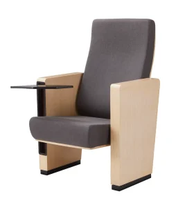 High Quality Oak Adjustable Interlocking Theater Chair Armrest Stackable Minimalist Design Foldable Furniture