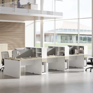 High Quality Office Workstation Desk for 2 With Divider Storage Cabinet