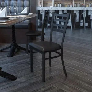 High Quality Price Furniture Vintage Industrial Brown Dining Metal Chair Chairs for Restaurants and Coffee Shop