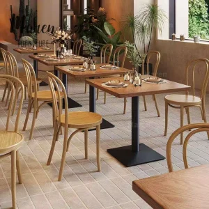 High Quality Rattan Chairs Dining Cafe Restaurant Furniture Set Hotels Coffee Shops Panel Wood Stylish New Style