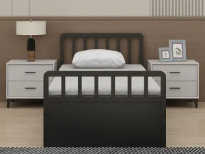 High Quality School Dormitory Apartment Bed Metal Steel Bed for Students Modern Single Metal Bed
