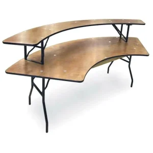 High Quality Serpentine Panel Round Plywood Folding Table for Hotel Banquet Events