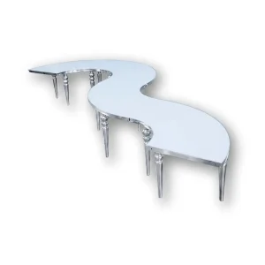High Quality Silver Event Wedding Rent Serpentine Table Suppliers