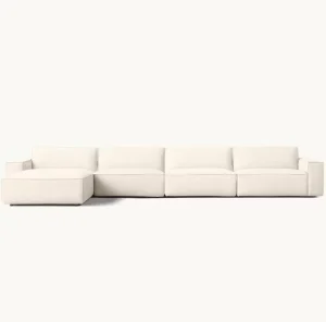 High Quality Simple Design White Fabric Living Room Modular Sectional Sofa for Hotel