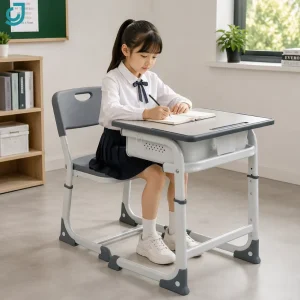 High Quality Single School Furniture Set Used Wooden Desk and Chair for Classroom Metal Material for Living Room