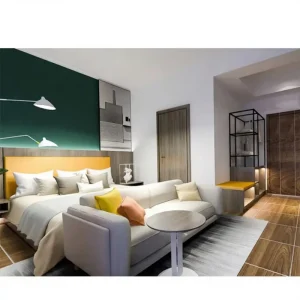 High Quality Solid Wood Eco Friendly Customized Hotel Bedroom Furniture Set for Apartment & Villa Use