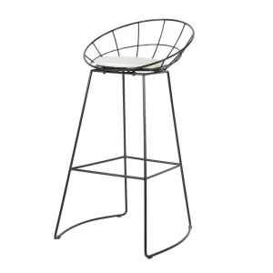 High Quality Stylish Home Furniture Metal Iron Wire Frame High Bar Chair Counter Bar Chair with Upholstered