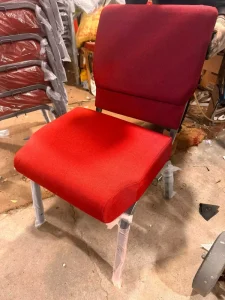 High Quality Theater Furniture Modern Hotel Dining Padded Metal Church Pew Chair Heavy Duty Interlocking Church Chairs