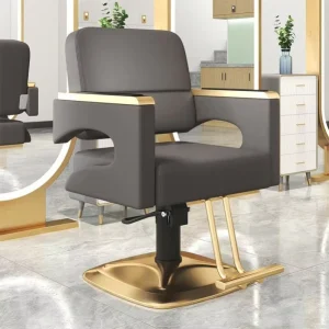 High Quality Thickened Gold Salon Furniture Barber Chair Swivel Barber Chair With Pulleys Beauty Salon Chair