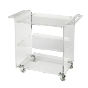 High Quality Transparent Acrylic Hotel Trolley Bar Cart With Wheel Carrito De Bar