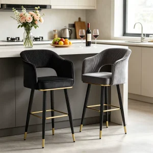 High Quality Velvet Modern High Hand Made bar Stools