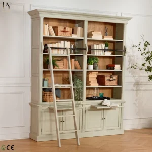 High Quality Wooden Adjustable Shelving Bookcase for Living Room with Ladder Bookcase Set Customizable