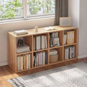 High Quality Wooden Panel Modern Living Home Furniture Stackable Modular Bookcase Floor Standing Bookshelf for Storage