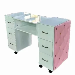 High Quality ultra Luxury Manicure Table Pink Color Modern Manicure Table From China Factory