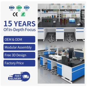 High School Hospital Dental Lab Work Bench With Wheels Laboratory Workstation Desks