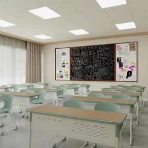 High School Table Chair Set Student Shelf Desk and Chair Modern Design Double Student Desk and Chair Set for Kids
