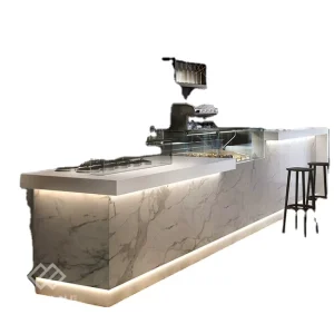 High Shop Cash Counter Buffet Bar Counter Solid Surface Night Club Modern Commercial Furniture Square High Bar Tables Hotel Use