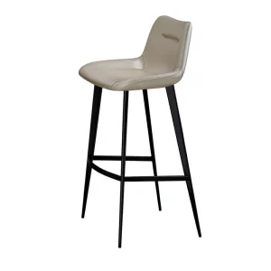 High Stool Bar Chair Home Italian Light Luxury Imported Cowhide Genuine Leather Island Counter Chair Bar Stool Non Adjustable