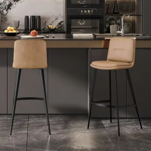 High Stool Bar Chair Island Counter Modern Minimalist Light Luxury Home Use Designer Model Backrest Non Adjustable Armrest