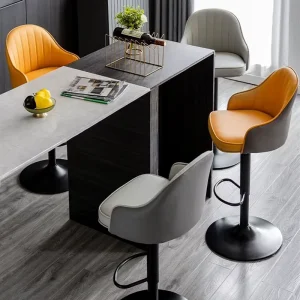 High Stool Bar Chair Modern Simple Back Cafe Bar Chair Stainless Steel Iron Frame High Quality Commercial Furniture