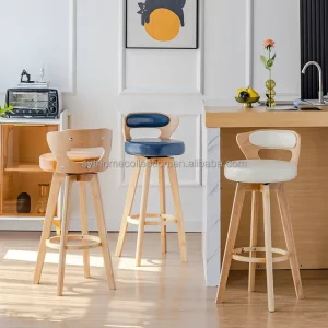High Stools Counter Height bar Chairs Luxury European Style Wooden bar Stools Modern Restaurant Counter High Stools