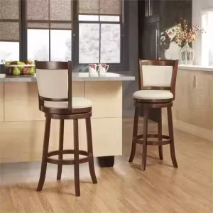 High Top Rated Swivel Bar Stools Modern Contemporary Oak Dining Chair Commercial Furniture with Upholstered Wood Kitchen & Bar
