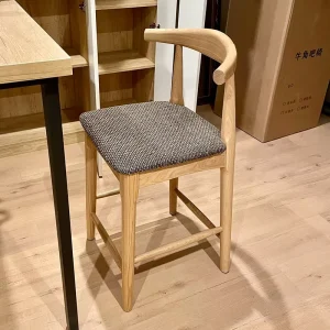 High and Low Bar Stools with a Retro and Relaxing Style Nordic Solid Wood Bar Chairs Modern and Simple Bar Stools