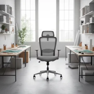 High-back Office Chair with Wheels Lumbar Support Ergonomic Mesh Chair