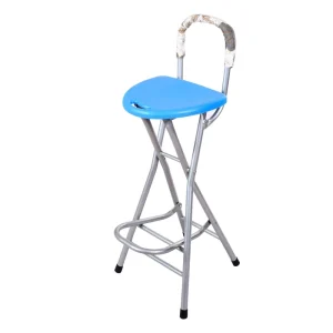 High bar Stool Foldable Backrest Counter Height Leisure bar Chair Metal Frame
