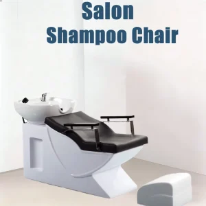 High end Ceramic Deep Basin Shampoo Bed for Hair Salons Professional Semi Reclining Hair Washing Bed for Barbershops