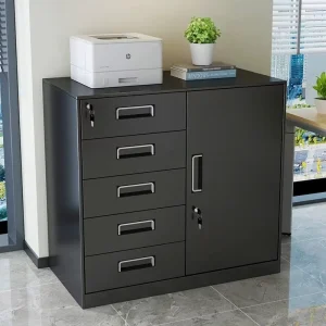 High end Five Drawer Metal Filing Cabinet Desktop File Cabinet Push Pull Opening Minimalist Modern Design Model HB360 for Office