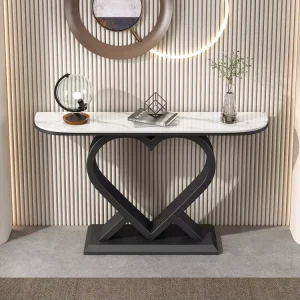 High end Light Luxury Minimalist Entrance Console Table Wall Mounted Narrow Modern Living Room Slate Top Hotel Villa Dining