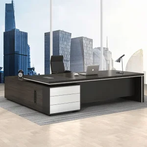 High end Minimalist Modern Executive Desk and Chair Set for Office Use Wood Material for Managers & Presidents
