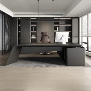 High end Modern Executive Desk Luxury Office Furniture L Shaped Boss Table CEO Desk with Integrated Side Cabinet