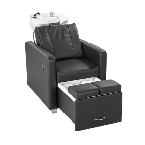 High-end Modern Leather Head Spa Shampoo Bed Ceramic Basin Water Circulation Eco-friendly High Quality Massage Bed Treatment