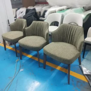 High-end Modern Luxury Office Comfortable Wooden Leg Fabric Leisure Chair Hotel Reception Area Seating Chairs