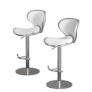 High end Modern Minimalist Stainless Steel Adjustable Height Bar Stool Rotatable Seat Armrests for Commercial Use Home Island