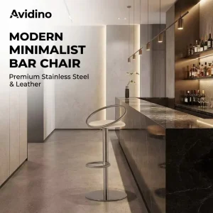 High end Modern Villa Furniture Stainless Steel Base Lift Up Bar Chairs Durable Eco Friendly Kitchen Dining Outdoor Living Room