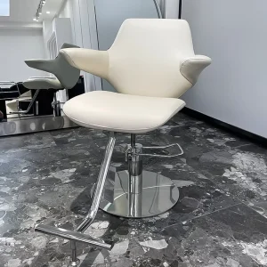 High end Professional Hair Salon Barber Chair Modern Minimalist Design PU Leather Adjustable height Swivel Stainless Steel Base