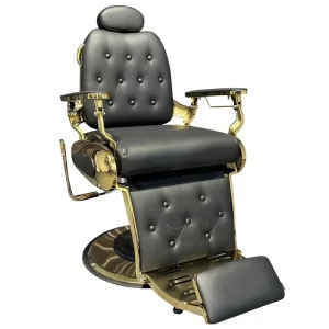 High end Reclining Barber Chair with Retro Oil Head Design American style PVC Material for Barber Shop Hair Salon Commercial Use