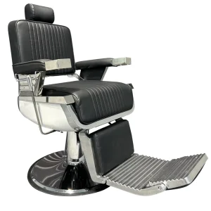 High end Vintage Men’s Metal Barber Chair for Salons Reclining Rotatable Customizable Shaving and Hair Cutting Chair
